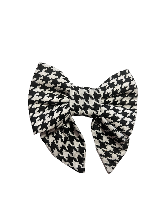 Houndstooth Print Bow